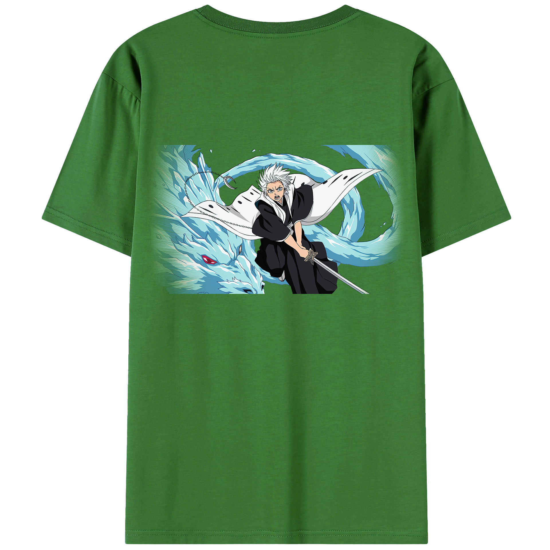 （画像用） ブリーチ 日番谷冬獅郎（ひつがや とうしろう） BLEACH Hitsugaya Toushirou レディース半袖Tシャツ(バックプリント)